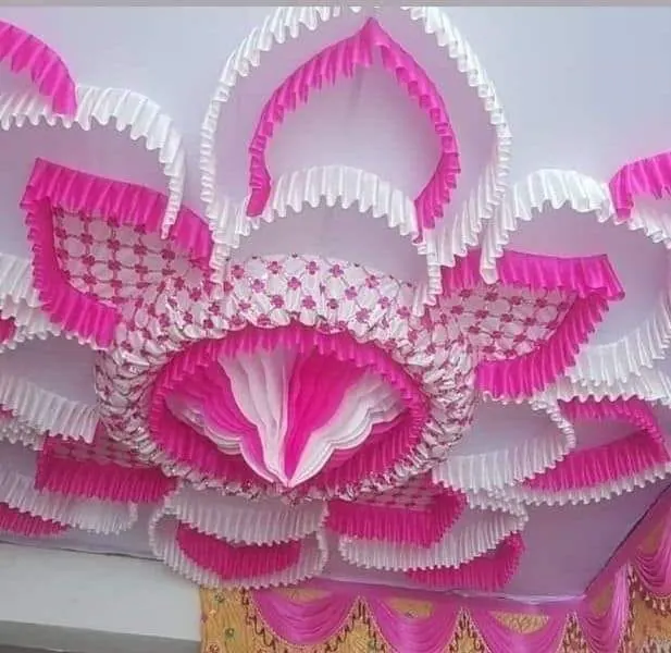 Lotus petal ceiling, pink and white