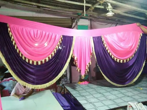 Pink and purple swag with tassels
